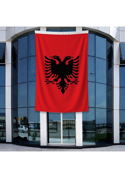 Arnavutluk Ülke Bayrağı 140gr Premium Raşel Kumaş 400x600cm Diğer
