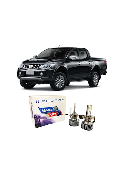 Mitsubishi L200 Led Xenon Uzun + Kısa Far Ampulü H4 Mono Yeni Seri Beyaz 2005-2017