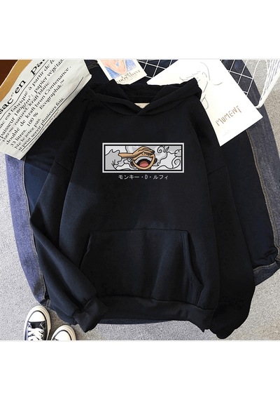 Luffy Gear 5 Face Smiley Kapşonlu Sweatshirt 001