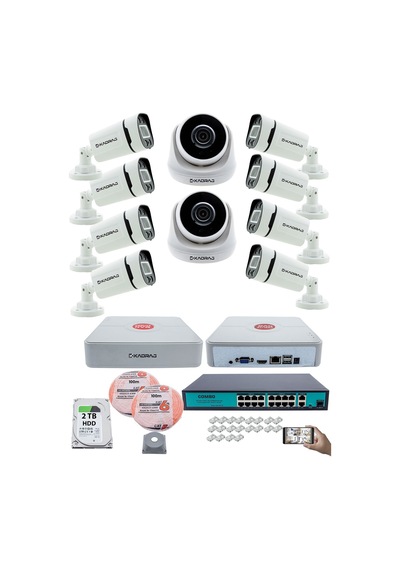 Ip Güvenlik Kamera Seti - 2 İç Mekan , 8 Dış Mekan Kdj-2ın8out-v3