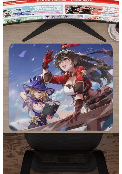 Amber Genshin Impact Anime Gacha V5 - 48x40 Xl Gaming Mouse Pad Fare Altlığı