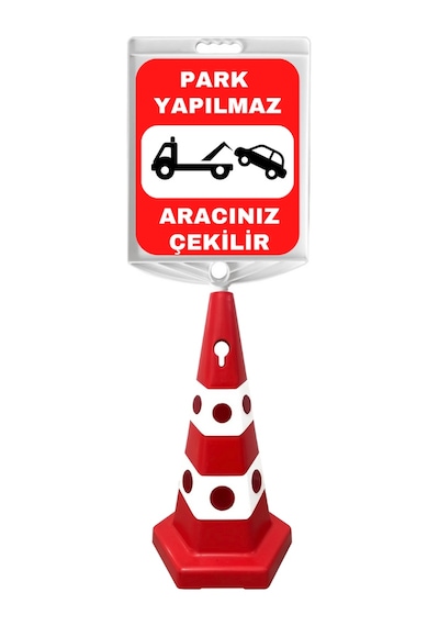 Park Yapılmaz Aracınız Çekilir Çift Taraf Baskı Kırmızı Ultra Kedi Gözlü Ağırlıklı Koni Seti Trafik Dubası