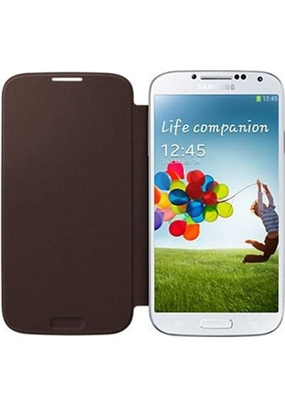 Galaxy S4 İle Uyumlu Flip Cover Kılıf Kahverengi Ef-fı950baegww Kahverengi