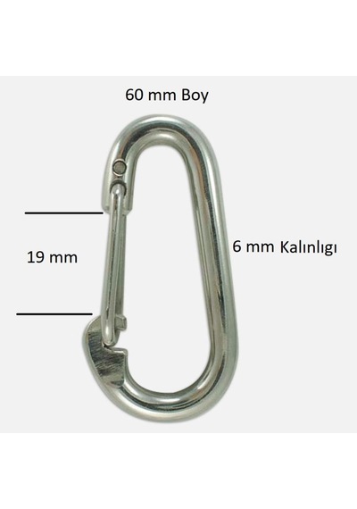 Baş Zincir Karabina Yaylı 6 Mm Galvanizli 2 Adet Hmngoxxtptprp