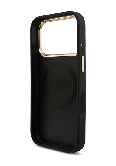 Apple Uyumlu iPhone 17 Pro Guess Lisanslı 4g Ve Yazı Logolu Kılıf&ekran&lens Koruyucu 3in1 Aksesuar Seti Siyah Siyah