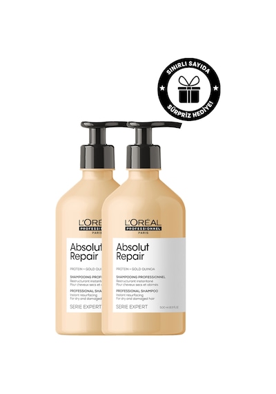 L'Oreal Professionnel Serie Expert Absolut Repair Yıpranmış Saçlar için Onarıcı Şampuan 2 x 500 ML