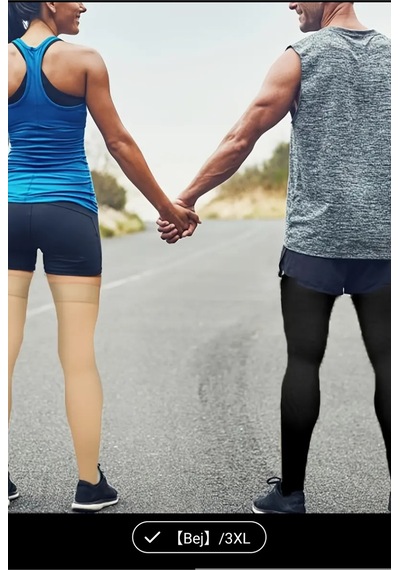 Qıongha 1 Çift 25-30mmhg Basınç Çorapları-uyluk Sabitleyici,kaslar İçin,dolaşımı Artırır,kaymaz 3xl
