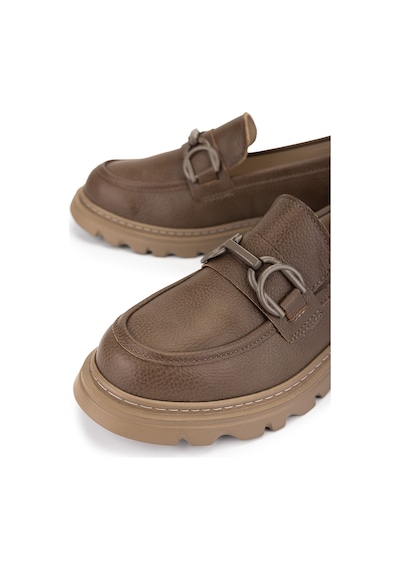 Tamer Tanca Kadın Vegan Bej Loafer Ayakkabı 817 2397 Bn Ayk Sk23/24 Vızon Fltr Vizon