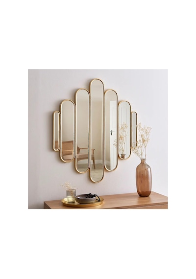 Tr 73x80 Konsol Aynası/lüks Ayna/dekor Aynası/salon Aynası/çerçeveli Duvar Aynası Gold 70 X 80 Diğer