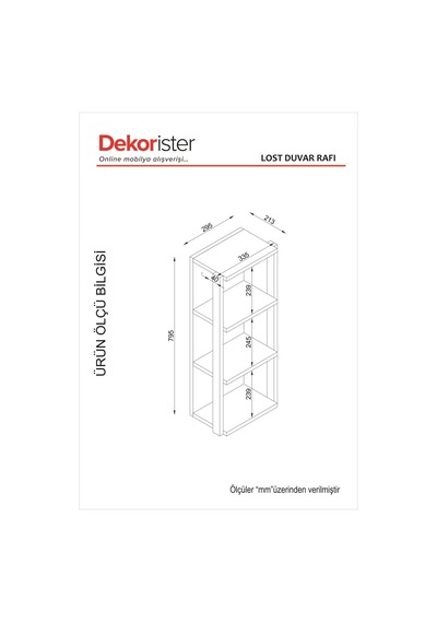 Dekorister Exclusive Lost Metal Duvar Rafı Ceviz