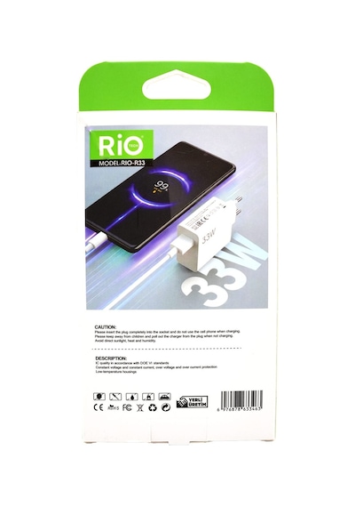 Rio Tech Model Rıo-r33 33w Hızlı Şarj Adaptörü Ve Kablosu