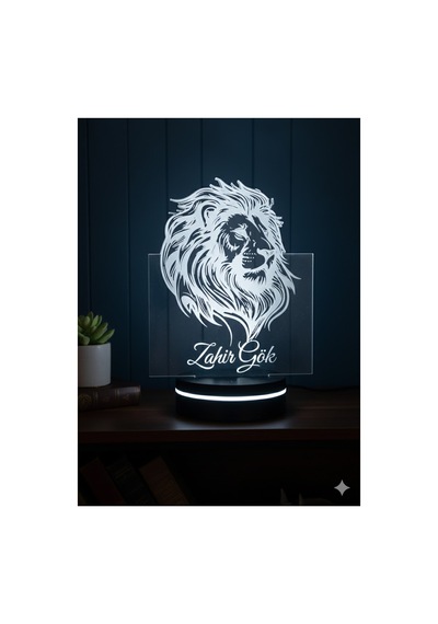 Sevgiliye/erkeğe Özel İsim Yazılı Aslan Lamba