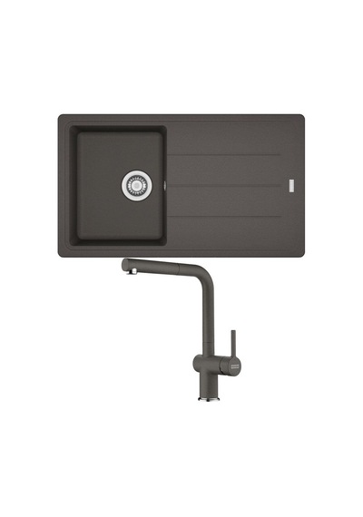 Franke Bfg 611 Granit Slate Grey Evye, Active Plus Doccia Krom Spiralli Armatür Seti Gri