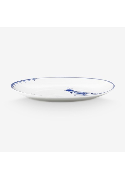 Beyaz Porselen Servis Tabağı 30x21,5 Cm