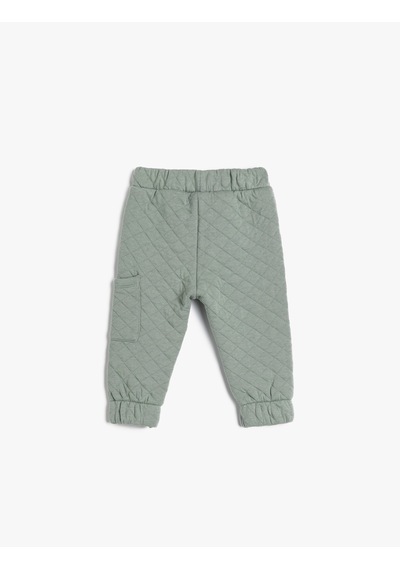 Koton Jogger Kapitone Eşofman Altı Beli Bağlamalı Cep Detaylı Pamuklu Yeşil 4wmb40026tk Yeşil