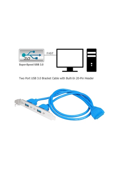 4992 19 Pin USB 3.0 Arka Pci Panel Braketi 2 Port Çoklayıcı Kablo 4992 19 Pin USB 3.0 Arka Pci Panel Braketi 2 Port Çoklayıcı Kablo