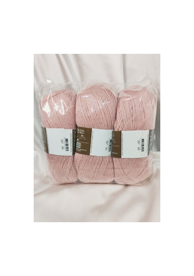 Angora Pudra Pembe El Örgü İpi 3 Adet - Renk: 001