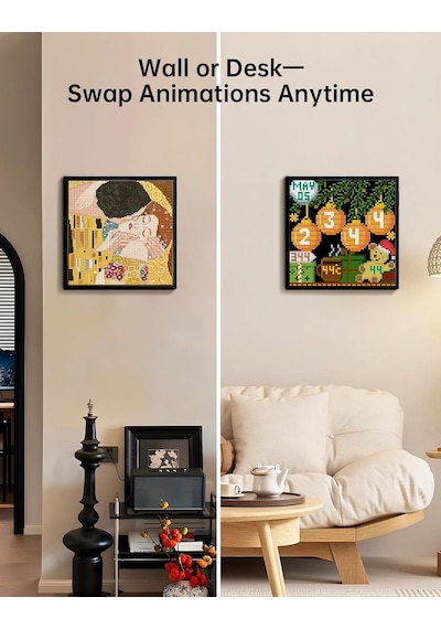 Pixoo-64 Wifi Piksel Sanat Ekranı, 64 X 64 Led Panel, Benzersiz Aydınlatma Dekorasyonu İle Uygu Standart