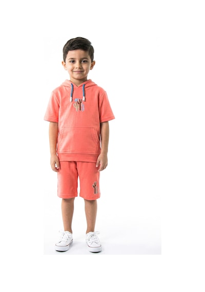 Xo Kids Erkek Çocuk Yazlık 2li Alt Üst Takım Tişort + Şort 2-7 Yaş 3221 Coral