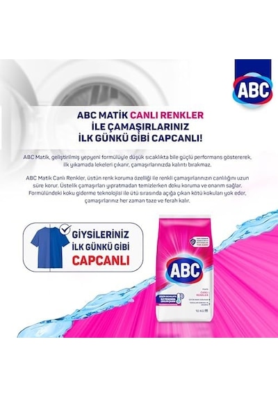 Abc Deterjan Matik Canlı Renkler 10 Kg