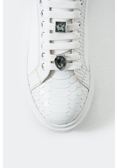 Dericia Shoes Icon Hakiki Deri Günlük Rahat Kadın Sneaker Beyaz