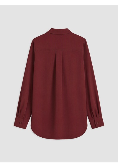Lcw Everyday Bordo Gabardin Kadın Gömlek Tunik