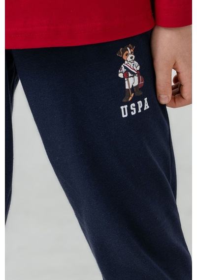U.S. Polo Assn. Erkek Çocuk Pijama Takımı Baskılı Kırmızı Uzun Kol Pijama Takımı Us2639-c-v2 Us2639-c-v2