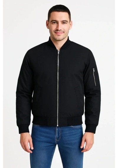 Butik İstanbul Ön Arka Bomber Ceket - Siyah