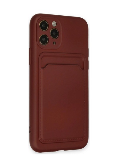 Apple iPhone Uyumlu 11 Pro Kılıf Kelvin Kartvizitli Silikon - Bordo Çr