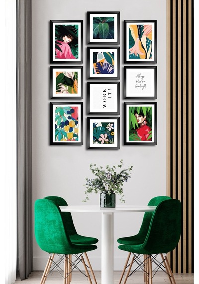 10 Parçalı Çerçeve Görünümlü Mdf Tablo Seti Flm173 Çok Renkli - 713606089 Çok Renkli