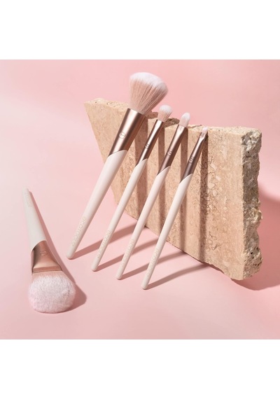 Luxe Natural Elegance Profesyonel Yüz Makyajı Ve Fondöten Fırça Seti, Yüz, Yanak Ve Göz Makyajı İçin Premium Fırça Seti, Sentetik Makyaj Fırçaları, Vegan Ve Zulüm İçermez, 5 Parça Set 30189452