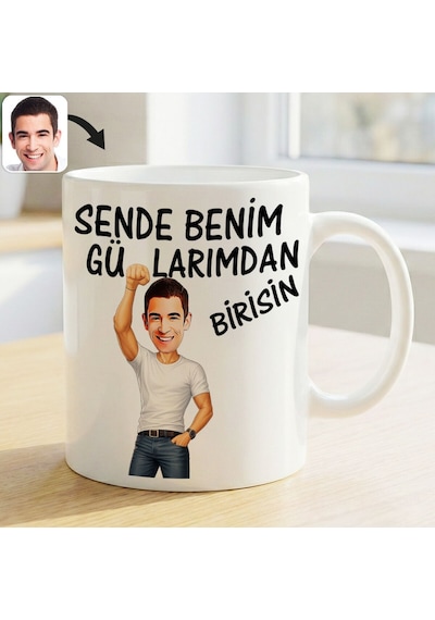 Bk Gift Kişiye Özel Sende Benim Günahlarımdan Birisin Karikatürlü Beyaz Kupa Bardak -5, Arkadaşa Hediye, Eğlenceli Hediye