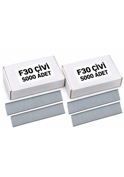 2'li Paket - F Tipi Tabanca Çivisi F30 / 5.000 Adet - F/j/8/e/tıpın/type47 Serisi Kesik Başlı Çivi