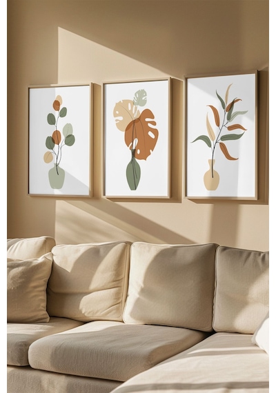 Artavessa Gerçek Ahşap Çerçeveli 3 Parça 3D Poster Tablo Seti - 3DARTSOHOSET94