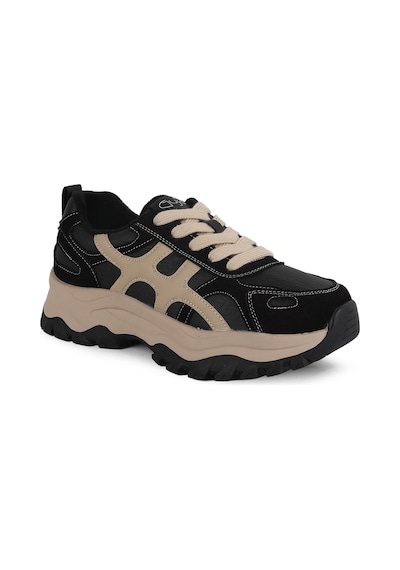 Guja Kadın Spor Ayakkabı 374-1 Bej Süet Detaylı Kalın Tırtıklı Taban Rahat Chunky Günlük Sneaker Siyah Guja Kadın Spor Ayakkabı 374-1 Bej Süet Detaylı Kalın Tırtıklı Taban Rahat Chunky Günlük Sneaker Siyah