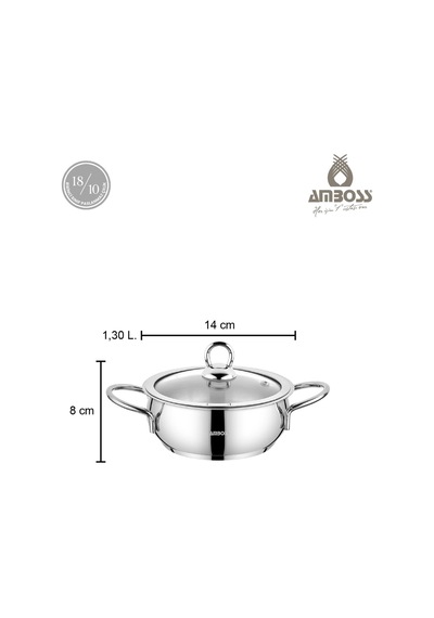 Amboss Madrid 5 Parça Paslanmaz Çelik Pişir & Sakla Set Gri