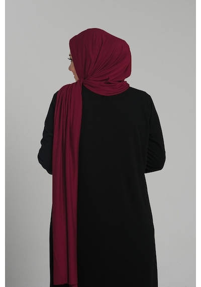 Hürrem Bone Bordo Pratik Hazır Geçmeli Şal Viskon Önü Süngerli Penye Şal 2202 16 Bordo