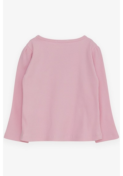 Breeze Kız Çocuk Uzun Kollu Bluz Güpürlü Fiyonklu 3-8 Yaş, Pembe