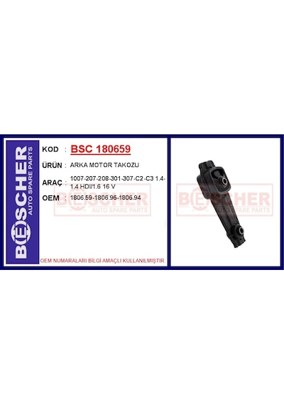 Bescher Motor Takozu Arka 207-208-301-p1007-2008 Citroen C2-c3-c-elysee-ds3 1.4-1.6 16v-hdi Ep3- Dv4 Ep6-dv6 Bsc 180659 1806.59-1806.96-1806.94-965456880 Bescher Motor Takozu Arka 207-208-301-p1007-2008 Citroen C2-c3-c-elysee-ds3 1.4-1.6 16v-hdi Ep3- Dv4 Ep6-dv6 Bsc 180659 1806.59-1806.96-1806.94-965456880