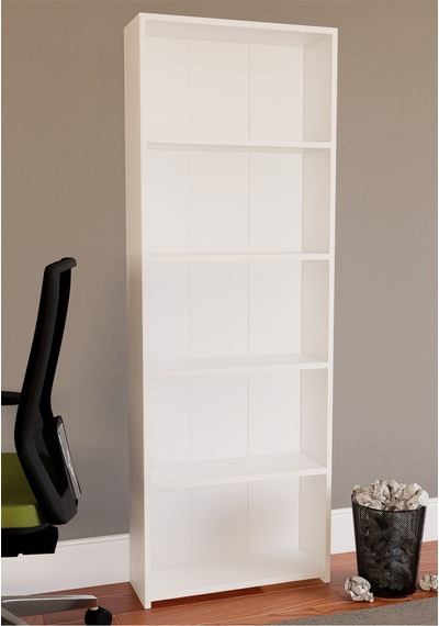 Tamamı Mdf 5 Ayarlanabilir Raflı Kitaplık Beyaz