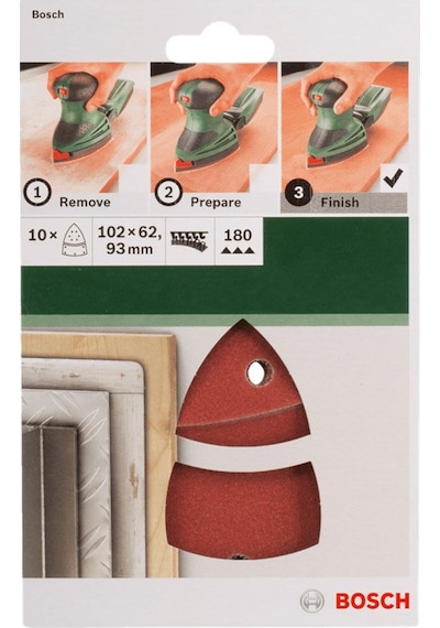 Bosch DIY 102 x 62/93 mm 180 Kum 11 Delik Multi Zımpara Kağıdı - 10'lu - 2609256A65