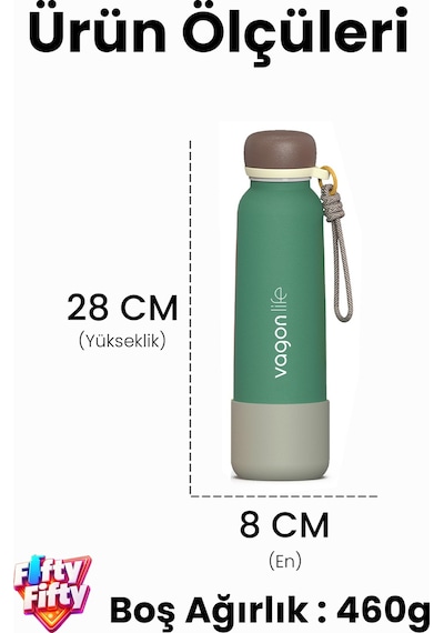 750 Ml Pipetli Sızdırmaz Paslanmaz Çelik Termos Matara El Askılı Bpa İçermez 750ml 1106ff Sarı