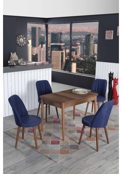 4 Kişilik Sabit Masa Sandalye Takımı Mutfak Masası 70 x 110 Masa Takımı
