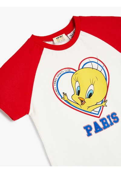 Koton Tweety Tişört Lisanslı Baskılı Kısa Kollu Pamuklu Ekru 4smg10191ak Ekru
