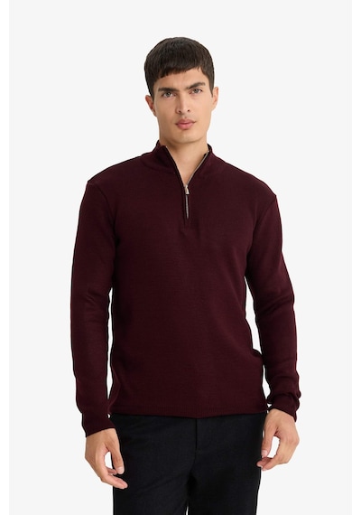 Defacto Standart Fit Normal Kesim Dik Yaka Yarım Fermuarlı Basic Düz Triko Kazak A5184AX24AU Bordo Defacto Standart Fit Normal Kesim Dik Yaka Yarım Fermuarlı Basic Düz Triko Kazak A5184AX24AU Bordo