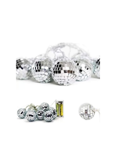 Coverzone Dekoratif Led Işık 2 Metre Mini Disko Topu Süsleme Pilli 10'lu Led Genel