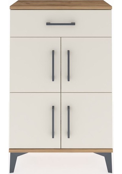 Arges Komodin Tek Raflı Tek Çekmeceli 4 Kapaklı 60x30x96 Çam-... Çam