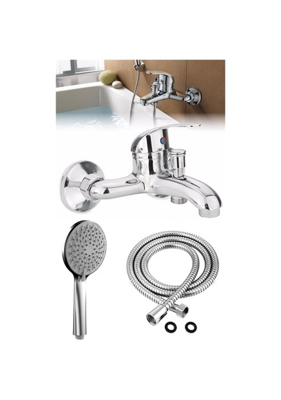 Sıcak Soğuk Mix Banyo Çeşme Hortum Ve Başlık Banyo Duş Bataryası Krom