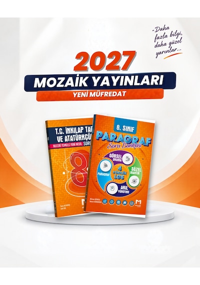 Mozaik Yayınları 8. Sınıf T.c. İnkılap Tarihi Ve Atatürkçülük-paragraf Soru Bankası Seti 2 Kitap