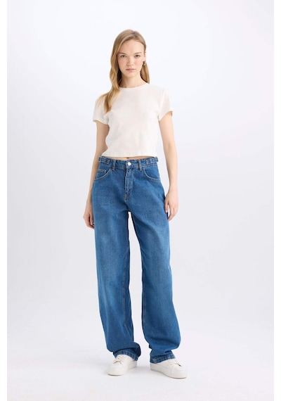 DeFacto Baggy Fit Yüksek Bel Uzun Jean Yıkamalı Pantolon E2156AX24WNNM34 DeFacto Baggy Fit Yüksek Bel Uzun Jean Yıkamalı Pantolon E2156AX24WNNM34